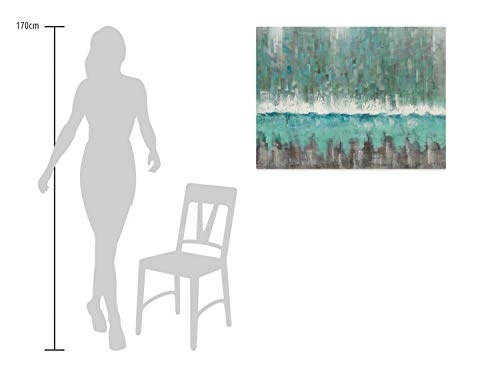 KunstLoft® Acryl Gemälde Ströme des Wassers 100x75cm | original handgemalte Leinwand Bilder XXL | Abstrakt Meer Übergang Grau | Wandbild Acrylbild Moderne Kunst einteilig mit Rahmen