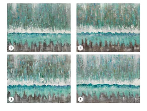 KunstLoft® Acryl Gemälde Ströme des Wassers 100x75cm | original handgemalte Leinwand Bilder XXL | Abstrakt Meer Übergang Grau | Wandbild Acrylbild Moderne Kunst einteilig mit Rahmen