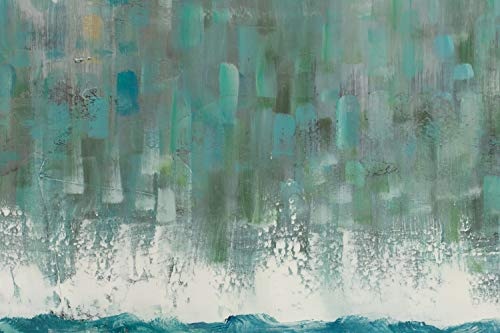 KunstLoft® Acryl Gemälde Ströme des Wassers 100x75cm | original handgemalte Leinwand Bilder XXL | Abstrakt Meer Übergang Grau | Wandbild Acrylbild Moderne Kunst einteilig mit Rahmen
