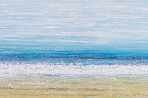 KunstLoft® XXL Gemälde Küste der Freiheit 200x100cm | original handgemalte Bilder | Strand Meer Beige Blau | Leinwand-Bild Ölgemälde einteilig groß | Modernes Kunst Ölbild