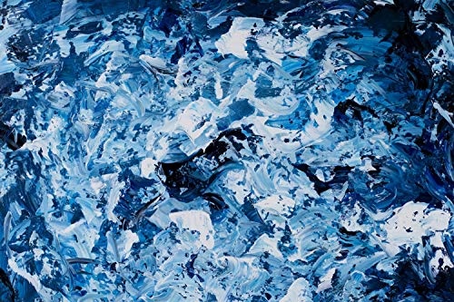 KunstLoft® XXL Gemälde Höhle der Saphire 180x120cm | original handgemalte Bilder | Abstrakt Meer Grau Blau | Leinwand-Bild Ölgemälde einteilig groß | Modernes Kunst Ölbild