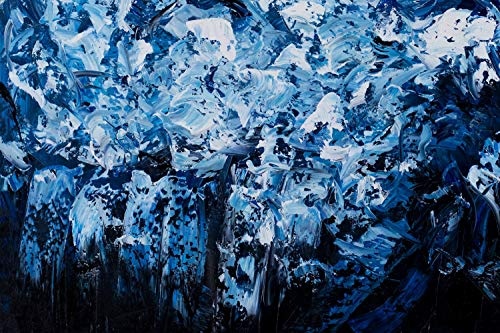 KunstLoft® XXL Gemälde Höhle der Saphire 180x120cm | original handgemalte Bilder | Abstrakt Meer Grau Blau | Leinwand-Bild Ölgemälde einteilig groß | Modernes Kunst Ölbild