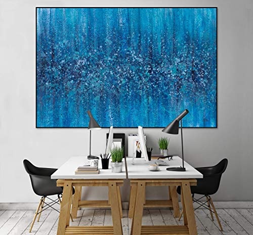 KunstLoft® XXL Gemälde Der Tiefentaucher 180x120cm | original handgemalte Bilder | Abstrakt Meer Blau Türkis | Leinwand-Bild Ölgemälde einteilig groß | Modernes Kunst Ölbild