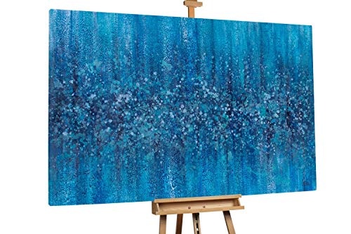 KunstLoft® XXL Gemälde Der Tiefentaucher 180x120cm | original handgemalte Bilder | Abstrakt Meer Blau Türkis | Leinwand-Bild Ölgemälde einteilig groß | Modernes Kunst Ölbild