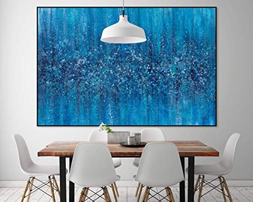 KunstLoft® XXL Gemälde Der Tiefentaucher 180x120cm | original handgemalte Bilder | Abstrakt Meer Blau Türkis | Leinwand-Bild Ölgemälde einteilig groß | Modernes Kunst Ölbild