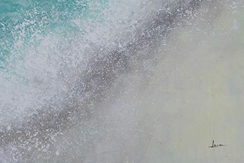 KunstLoft® XXL Gemälde Meeresbrise 200x150cm | original handgemalte Bilder | Abstrakt Meer Türkis Grau | Leinwand-Bild Ölgemälde einteilig groß | Modernes Kunst Ölbild
