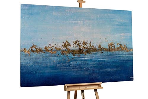 KunstLoft® XXL Gemälde Dive for Gold 180x120cm | original handgemalte Bilder | Abstrakt Meer Blau | Leinwand-Bild Ölgemälde einteilig groß | Modernes Kunst Ölbild