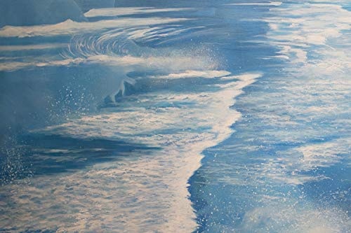 KunstLoft® XXL Gemälde Crashing Waves 200x100cm | original handgemalte Bilder | Abstrakt Blau Weiß Wellen Meer | Leinwand-Bild Ölgemälde einteilig groß | Modernes Kunst Ölbild