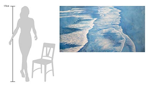 KunstLoft® XXL Gemälde Crashing Waves 200x100cm | original handgemalte Bilder | Abstrakt Blau Weiß Wellen Meer | Leinwand-Bild Ölgemälde einteilig groß | Modernes Kunst Ölbild