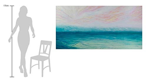 KunstLoft XXL Gemälde Land in Sicht 200x100cm | Original handgemalte Bilder | Abstrakt Weiß Türkis Meer | Leinwand-Bild Ölgemälde Einteilig groß | Modernes Kunst Ölbild