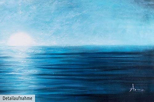 KunstLoft XXL Gemälde Blue Horizon | Original handgemalte Bilder | Modern Horizont Meer Blau | Leinwand-Bild Ölgemälde Einteilig groß | Modernes Kunst Ölbild