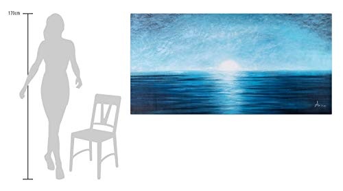 KunstLoft XXL Gemälde Blue Horizon | Original handgemalte Bilder | Modern Horizont Meer Blau | Leinwand-Bild Ölgemälde Einteilig groß | Modernes Kunst Ölbild