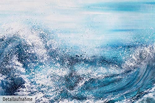 KunstLoft XXL Gemälde Seele des Meeres 200x100cm | Original handgemalte Bilder | Modern Meer Blau Weiß | Leinwand-Bild Ölgemälde Einteilig groß | Modernes Kunst Ölbild