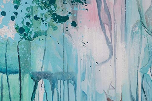 KunstLoft® XXL Gemälde Tropfen des Meeres 180x120cm | original handgemalte Bilder | Abstrakt Farbtropfen Blau Pastell | Leinwand-Bild Ölgemälde einteilig groß | Modernes Kunst Ölbild