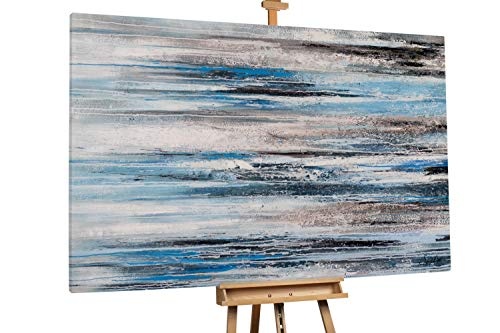 KunstLoft® XXL Gemälde Traum vom Meer 180x120cm | original handgemalte Bilder | Abstrakt Blau Beige Weiß | Leinwand-Bild Ölgemälde einteilig groß | Modernes Kunst Ölbild