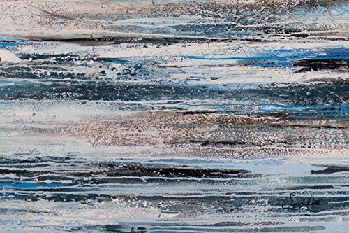 KunstLoft® XXL Gemälde Traum vom Meer 180x120cm | original handgemalte Bilder | Abstrakt Blau Beige Weiß | Leinwand-Bild Ölgemälde einteilig groß | Modernes Kunst Ölbild