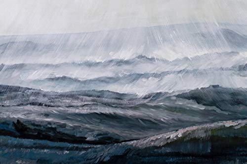 KunstLoft® XXL Gemälde Windeskraft 180x120cm | original handgemalte Bilder | Modern Wind Meer Grau | Leinwand-Bild Ölgemälde einteilig groß | Modernes Kunst Ölbild