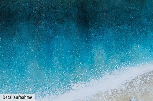 KunstLoft XXL Gemälde Sommerwonne 160x80cm | Original handgemalte Bilder | Handgemalt Meer Strand Blau | Leinwand-Bild Ölgemälde Einteilig groß | Modernes Kunst Ölbild
