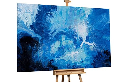 KunstLoft XXL Gemälde 'Unterwasserzauber' 180x120cm | Original handgemalte Bilder | Abstrakt Meer Wasser Blau | Leinwand-Bild Ölgemälde Einteilig groß | Modernes Kunst Ölbild