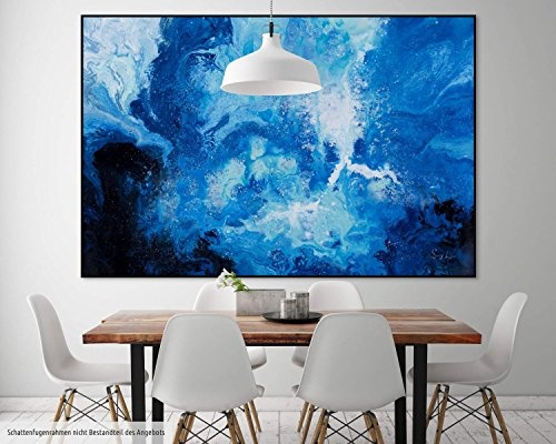 KunstLoft XXL Gemälde Unterwasserzauber 180x120cm | Original handgemalte Bilder | Abstrakt Meer Wasser Blau | Leinwand-Bild Ölgemälde Einteilig groß | Modernes Kunst Ölbild