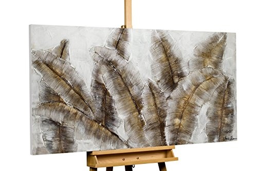 KunstLoft® Acryl Gemälde Iced Feathers 140x70cm...