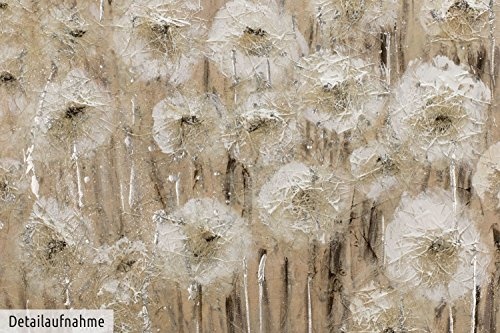 KunstLoft® Acryl Gemälde Dandelion 100x75cm | original handgemalte Leinwand Bilder XXL | Pusteblume Blume Feld Natur Weiß | Wandbild Acryl bild moderne Kunst einteilig mit Rahmen