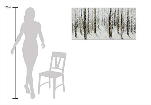 KunstLoft® Acryl Gemälde Tree to Tree 120x60cm | original handgemalte Leinwand Bilder XXL | Wald Bäume Natur Winter | Wandbild Acryl bild moderne Kunst einteilig mit Rahmen