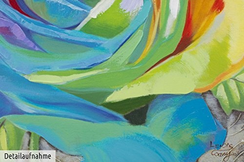 KunstLoft® Acryl Gemälde Smell of Diversion 60x60cm | original handgemalte Leinwand Bilder XXL | Bunt Blume Rose Natur | Wandbild Acrylbild moderne Kunst einteilig mit Rahmen