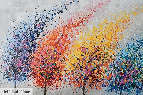 KunstLoft® XXL Gemälde Tänzchen der Freude 200x100cm | original handgemalte Bilder | Baum Regenbogen Allee Bunt Natur | Leinwand-Bild Ölgemälde einteilig groß | Modernes Kunst Ölbild