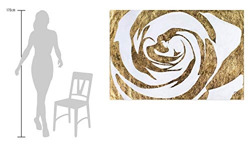 KunstLoft XXL Gemälde Lobpreis der Natur 180x120cm | Original handgemalte Bilder | Abstrakt Weiß Gold | Leinwand-Bild Ölgemälde Einteilig groß | Modernes Kunst Ölbild