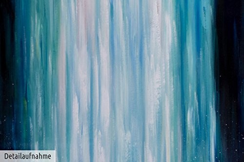KunstLoft XXL Gemälde Wasserfall der Feen 200x100cm | Original handgemalte Bilder | Wasserfall Blau Natur Landschaft | Leinwand-Bild Ölgemälde Einteilig groß | Modernes Kunst Ölbild