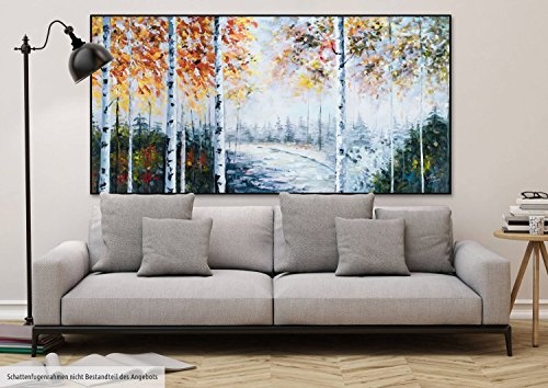 KunstLoft XXL Gemälde Zu Den Elfen 200x100cm | Original handgemalte Bilder | Bäume Natur Wald Herbst | Leinwand-Bild Ölgemälde Einteilig groß | Modernes Kunst Ölbild