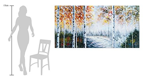 KunstLoft XXL Gemälde Zu Den Elfen 200x100cm | Original handgemalte Bilder | Bäume Natur Wald Herbst | Leinwand-Bild Ölgemälde Einteilig groß | Modernes Kunst Ölbild