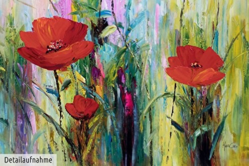 KunstLoft XXL Gemälde Nature is My Church 150x150cm | Original handgemalte Bilder | Modern Blumen Rot Bunt | Leinwand-Bild Ölgemälde Einteilig groß | Modernes Kunst Ölbild