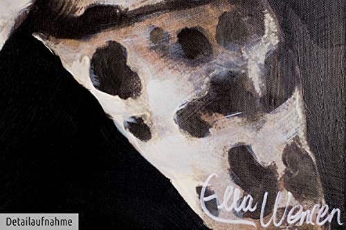 KunstLoft Acryl Gemälde Majestätisch 80x60cm | original handgemalte Leinwand Bilder XXL | Tierbild Jaguar Tier Raubkatze Afrika Schwarz | Wandbild Acryl bild moderne Kunst einteilig mit Rahmen