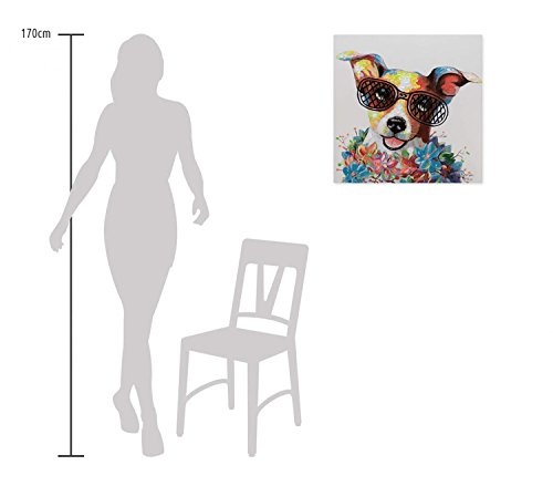 KunstLoft® Acryl Kunstdruck Aloha 60x60cm | original handgemalte Leinwand Bilder XXL | Hund Bunt Tier Modern | Wandbild Acrylbild moderne Kunst einteilig mit Rahmen