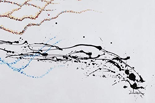KunstLoft® XXL Gemälde Quallentango 200x100cm | original handgemalte Bilder | Tier Fisch Rot Blau XXL | Leinwand-Bild Ölgemälde einteilig groß | Modernes Kunst Ölbild