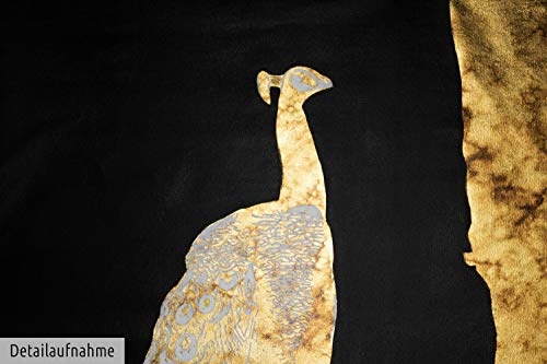 KunstLoft® XXL Gemälde Majestic Peafowl 120x180cm | original handgemalte Bilder | Pfau Beige Schwarz Tier Vogel | Leinwand-Bild Ölgemälde einteilig groß | Modernes Kunst Ölbild