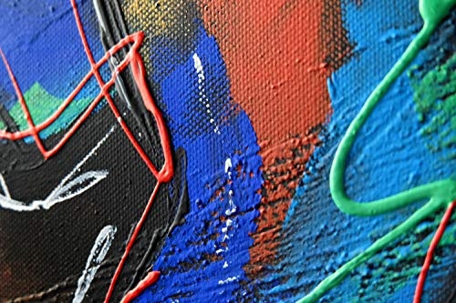 KunstLoft® Acryl Gemälde Mitte der Zielscheibe 90x70cm | original handgemalte Leinwand Bilder XXL | Stier Tier Bunt Schwarz | Wandbild Acrylbild Moderne Kunst einteilig mit Rahmen