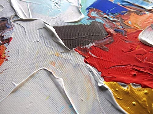 KunstLoft® Acryl Gemälde Aftermath 140x70cm | original handgemalte Leinwand Bilder XXL | Abstrakt Blau Bunt Grau | Wandbild Acrylbild moderne Kunst einteilig mit Rahmen
