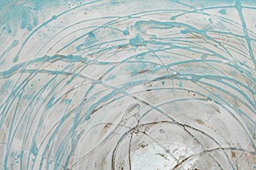 KunstLoft® Acryl Gemälde Stürme aus EIS 80x80cm | original handgemalte Leinwand Bilder XXL | Modern Kreis Weiß Blau | Wandbild Acrylbild Moderne Kunst einteilig mit Rahmen