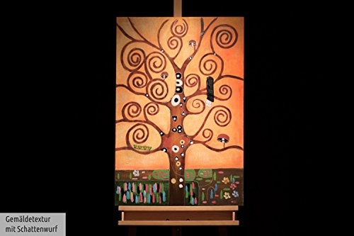 KunstLoft® Acryl Gemälde Baum des Lebens 60x90cm | original handgemalte Leinwand Bilder XXL | Baum Natur Herbst Braun | Wandbild Acrylbild moderne Kunst einteilig mit Rahmen