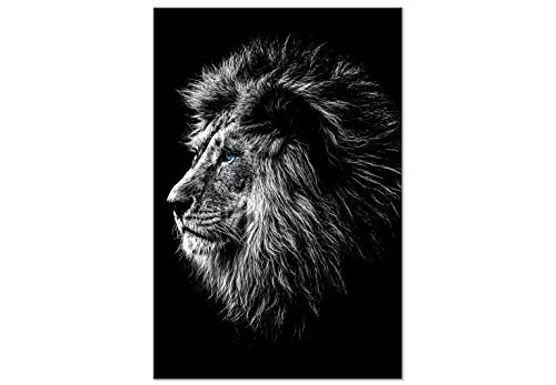 murando - Bilder Löwe 20x30 cm Vlies Leinwandbild 1 TLG Kunstdruck modern Wandbilder Wanddekoration Design Wand Bild - Tier Lion blau Auge schwarz g-C-0122-b-a