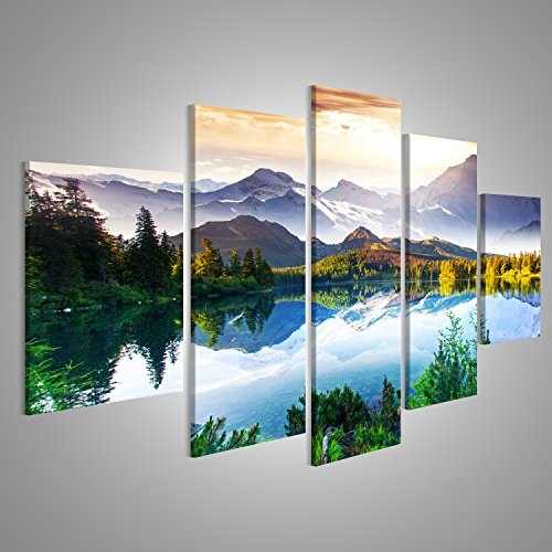 islandburner Bild Bilder auf Leinwand See Landschaft Berge Poster, Leinwandbild, Wandbilder