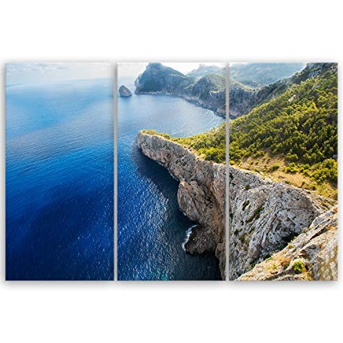 ge Bildet® hochwertiges Leinwandbild - Mallorca mal Anders - Spanien - 90 x 60 cm mehrteilig (3 teilig) 2109II