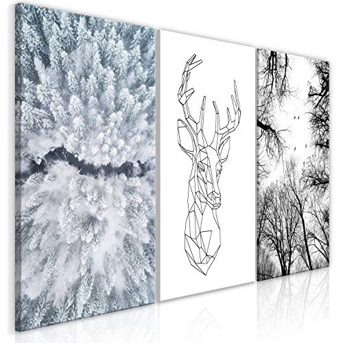 murando - Bilder Winter Wald 120x60 cm Vlies Leinwandbild...