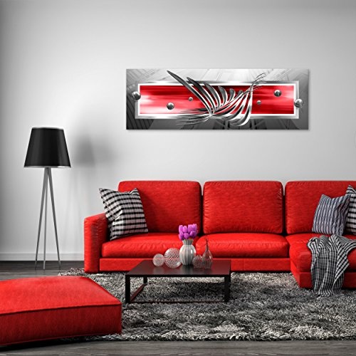 decomonkey Bilder Abstrakt 120x40 cm 1 Teilig Leinwandbilder Bild auf Leinwand Vlies Wandbild Kunstdruck Wanddeko Wand Wohnzimmer Wanddekoration Deko 3D Kugeln schwarz rot