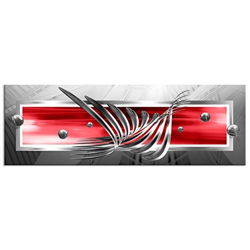 decomonkey Bilder Abstrakt 120x40 cm 1 Teilig Leinwandbilder Bild auf Leinwand Vlies Wandbild Kunstdruck Wanddeko Wand Wohnzimmer Wanddekoration Deko 3D Kugeln schwarz rot