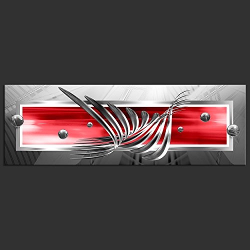 decomonkey Bilder Abstrakt 120x40 cm 1 Teilig Leinwandbilder Bild auf Leinwand Vlies Wandbild Kunstdruck Wanddeko Wand Wohnzimmer Wanddekoration Deko 3D Kugeln schwarz rot