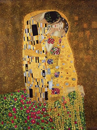 1art1 70743 Gustav Klimt - Der Kuß II Leinwandbild Auf Keilrahmen 80 x 60 cm